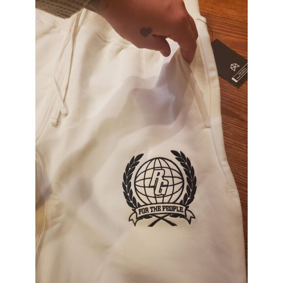 Rawgear Cream Club Sweatpants Men's Size M Drawstring With Embroidery Streetwear - Picture 6 of 16